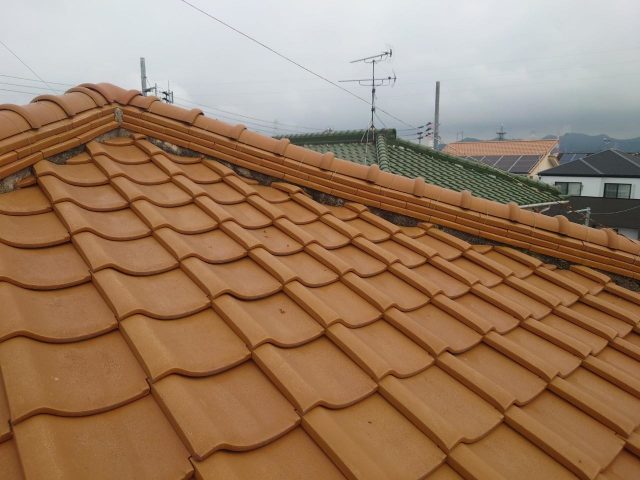 姫路市の漆喰が劣化していた棟瓦